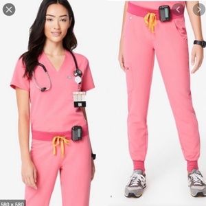 FIGS Neon Pink Zamora Joggers Small Petite